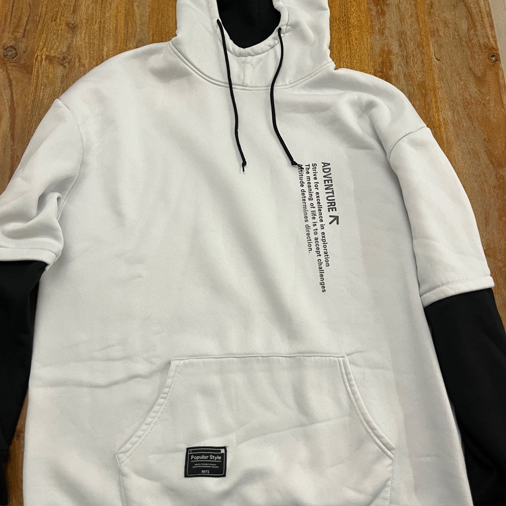 Adventure White and Black Hoodie by Shein - Picture 2 of 7
